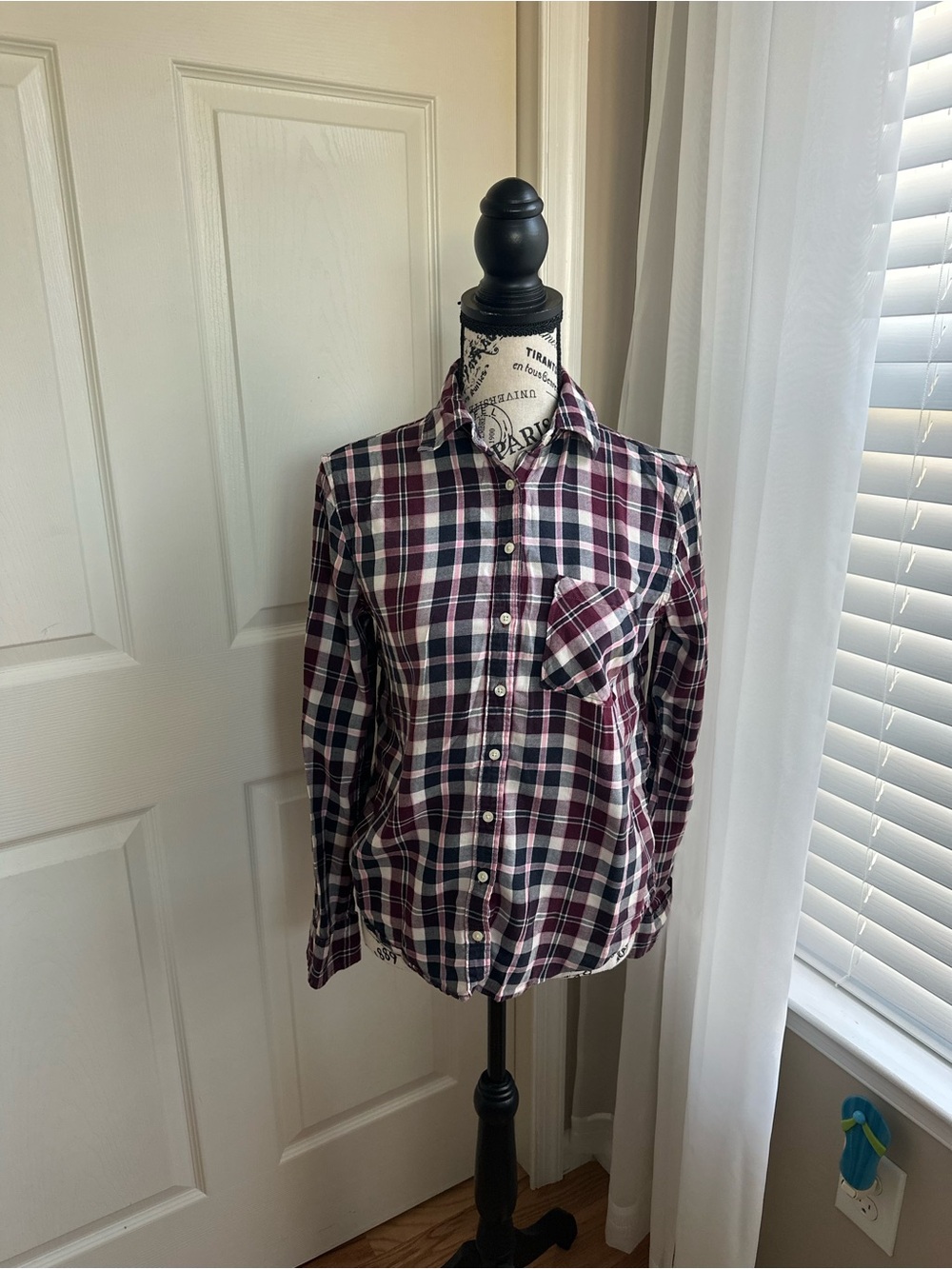 Aeropostale Red, Blue, and Pink Flannel